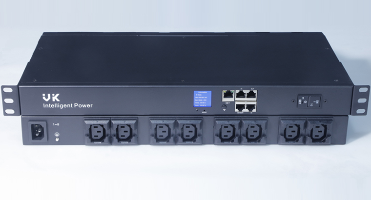 VK Easy Rack PDU, Switched, 1U, 1 Phase, 2.5kW, 250V, 10A, 8x C13 Locking outlets, IEC60320 C14 inlet