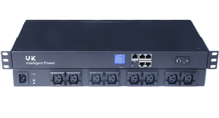 VK Easy Rack PDU, Switched, 1U, 1 Phase, 2.5kW, 250V, 10A, 8x C13 Locking outlets, IEC60320 C14 inlet